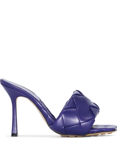 Bottega Veneta Lido 90mm Woven Sandals In Purple