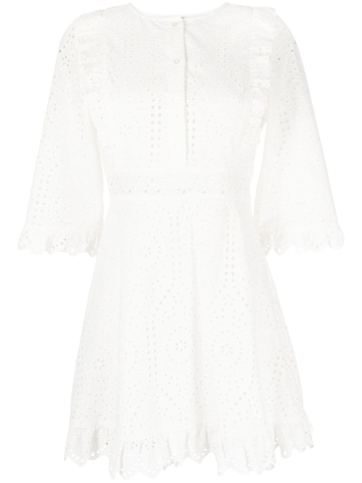 Twinset Broderie Anglaise Cotton Dress In White