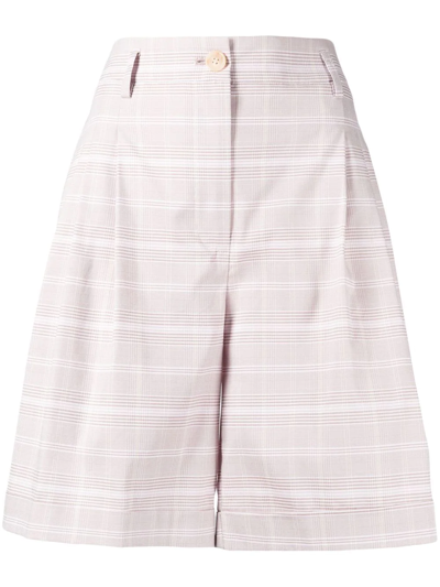 Twinset Check-print Flared Shorts In Pink