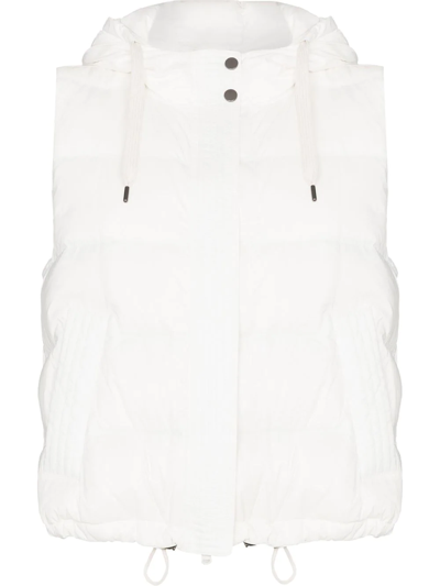 Brunello Cucinelli Padded Hooded Gilet In White