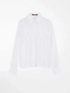 Max Mara Osteo Cotton Shirt With Laces In Bianco