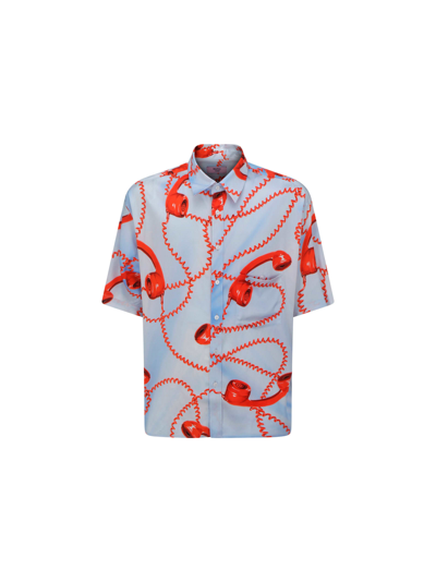 Martine Rose Telephone-print Short-sleeve Shirt In Multicolor