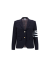 Thom Browne 4-bar Stripes Single-breasted Wool Blazer In Navy