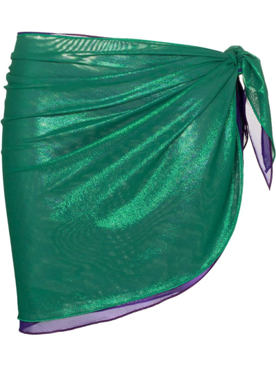 Oseree Two-tone Layered Pareo In Purple