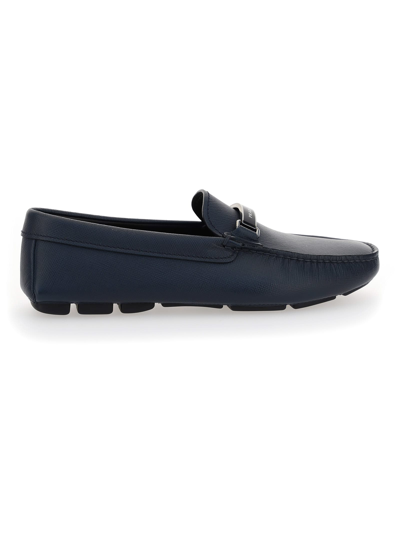 Prada Men's  Blue Leather Loafers