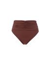 Magda Butrym High-rise Ruched Bikini Bottoms In Brown