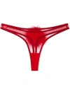 Gilda & Pearl Diana Georgette Pompom Thong In Red