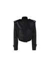 The Mannei Arezzo Structured Leather Jacket In Black