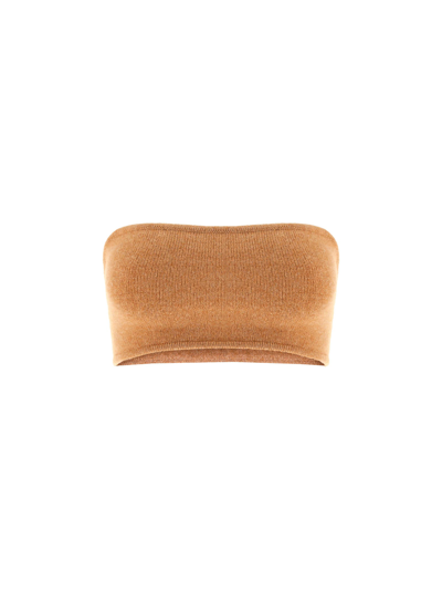 Lisa Yang Selah Bandeau Cashmere Top In Nutella