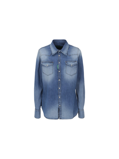 Dsquared2 Shirt In Denim Blue