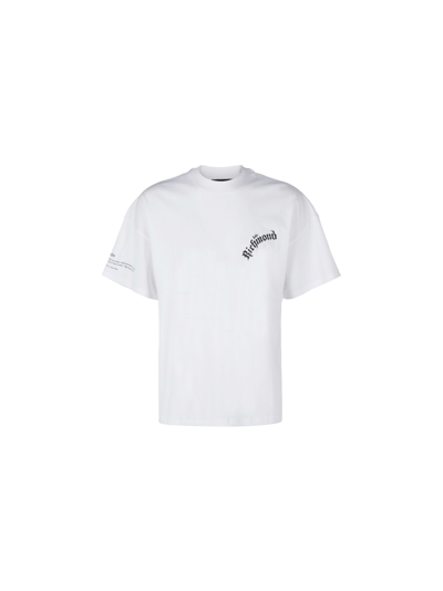 John Richmond Gothic Logo-print Crew-neck T-shirt In Off White