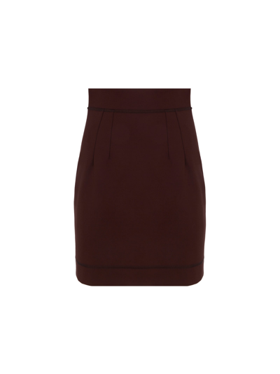 Dolce & Gabbana Bodycon Mini-skirt In Brown