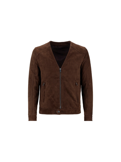 Kb Milano Biker Jacket In Brown
