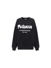 Alexander Mcqueen Sweatshirt With Graffiti Logo Print In Black/white