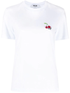 MSGM CHERRY-EMBROIDERED COTTON T-SHIRT