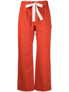 Stella Mccartney High-rise Cotton Twill Cargo Pants In Rot