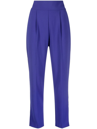 Pinko Tapered High-waist Trousers In Blau