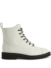 Giuseppe Zanotti Thora Lace-up Cargo Boots In Weiss
