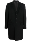 Philipp Plein Single-breasted Wool-cashmere Coat In Schwarz