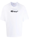OFF-WHITE EMBROIDERED LOGO COTTON T-SHIRT