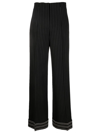 Alberta Ferretti High-waisted Pinstripe Trousers In Schwarz