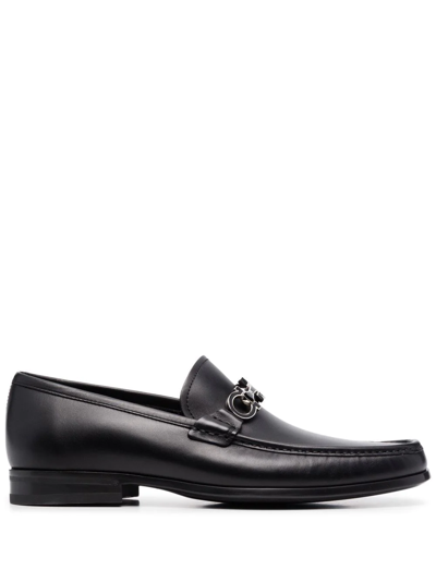Ferragamo Chris Horse-bit Leather Loafers In Black