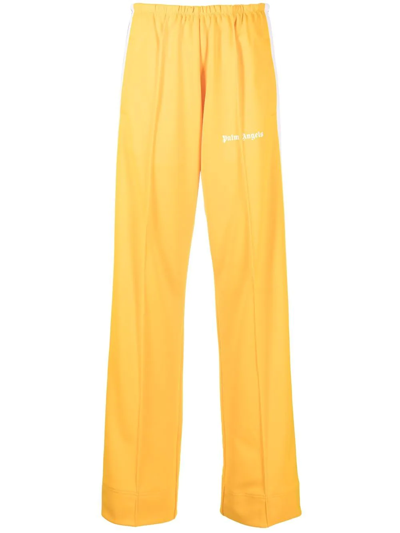 Palm Angels Yellow Logo-print Loose-fit Track Trousers