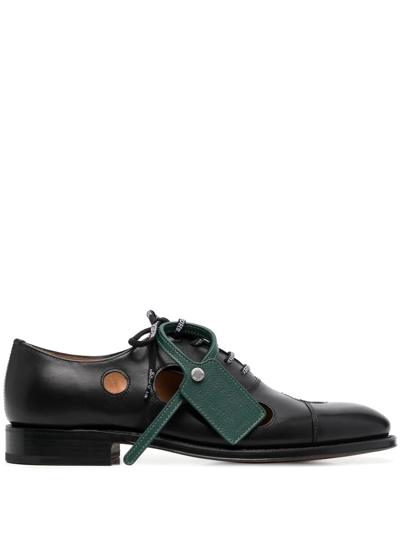 Off-white X Church's Meteor-holes Leather Oxford Shoes In Schwarz