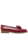 FERRAGAMO BOW-DETAIL LEATHER LOAFERS