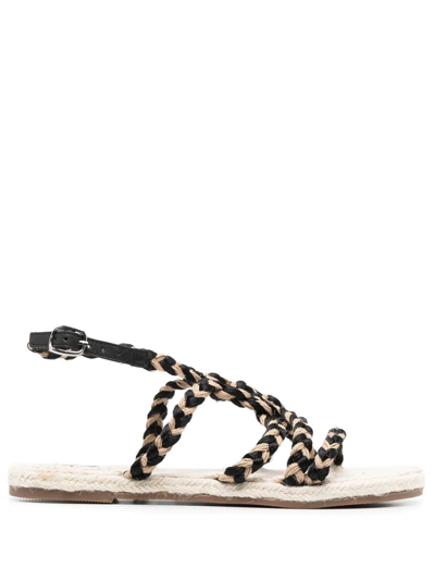 Manebi Flat Rope Sandals In Neutrals