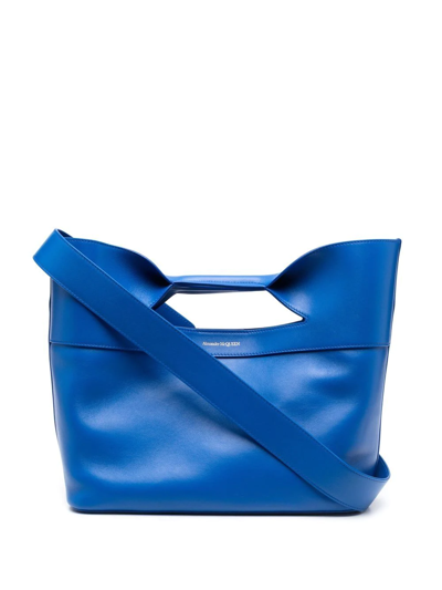 Alexander Mcqueen Bow Small Leather Bag In Blue