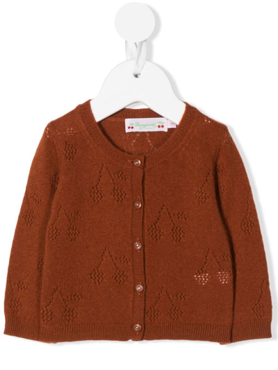 Bonpoint Babies' Knitted Cashmere Cardigan In Orange