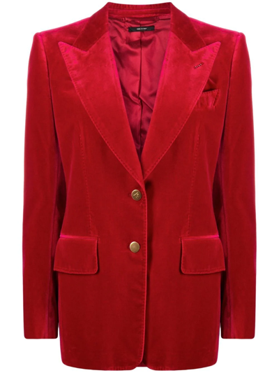 Tom Ford Peak-lapel Single-breasted Blazer In Fuchsia