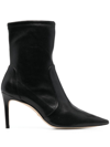 Stuart Weitzman 75mm Stuart Power Zip-detail Pointed-toe Boots In Schwarz