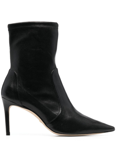 Stuart Weitzman Pointed Ankle Boots In Black