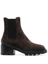 Tod's Brown Black Slip On Ankle Boots In Braun