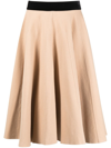 Maison Margiela High-waisted Pleated Maxi Skirt In Nude