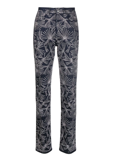 Coperni Crystal-embellished Straight-leg Trousers In Blue