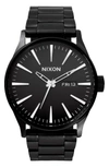 Nixon Men's Sentry Stainless Steel Bracelet Watch 42mm In Black