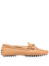 Tod's Heaven Gommino Leather Loafers In Nude