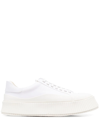 Jil Sander Low Laced Sneakers With Vulcanized Rubber Sole Shoes In White