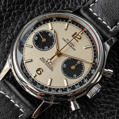 Pre-owned Sugess Panda V3 Dial Chronograph Mechanical Men Watch Seagull 1963 Supan002gn/sn