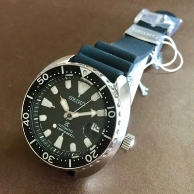 Pre-owned Seiko Made In Japan Mini Turtle  Prospex Srpc37j1 Automatic Black Resin Warranty