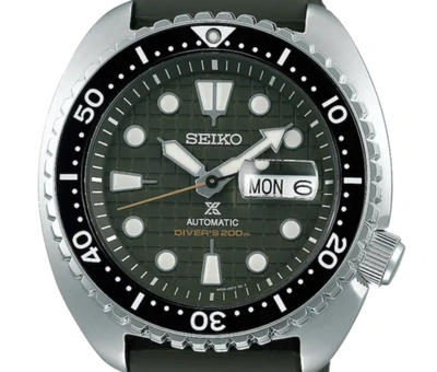 Pre-owned Seiko Srpe05k1  Prospex Army Green King Turtle Automatic Box & Warranty
