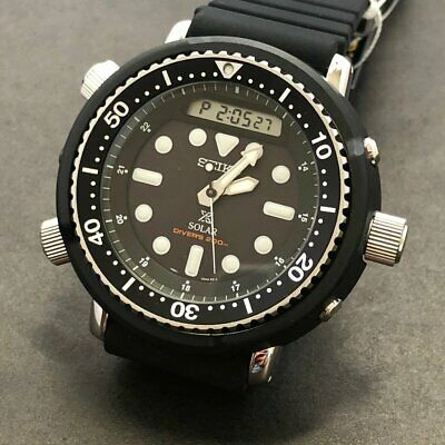 Pre-owned Seiko Snj025p1  Prospex Solar Arnie 200m Ana-digi Box Manual & Warranty