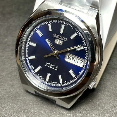 Pre-owned Seiko 5 Snkc51 Snkc51j1 21 Jewels Automatic Japan Made 30m Wr Box & Manual