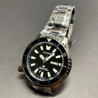 Pre-owned Citizen Ny0135-80e Promaster Fugo Automatic Tank Box Limited Black Ip