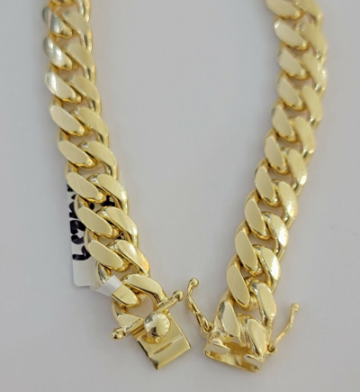 Pre-owned My Elite Jeweler Real 10k Yellow Gold Miami Cuban Link Bracelet 11mm 9" Mens Solid Real Gold Sale