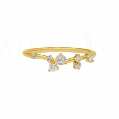 Pre-owned J.o.n 14k Gold 0.12 Ct. Genuine Diamond Cluster Ring Fine Jewelry Size-3 To 8 Us In White