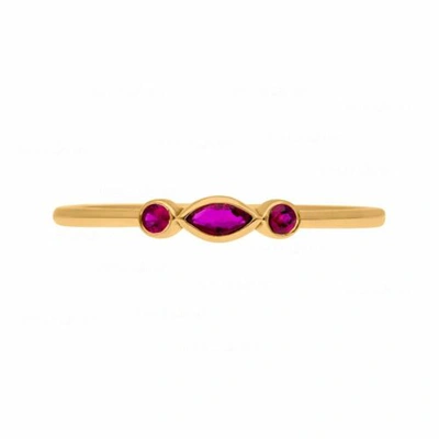 Pre-owned J.o.n 14k Gold 0.16 Ct. Genuine Pink Tourmaline Gemstone Promise Ring Fine Jewelry